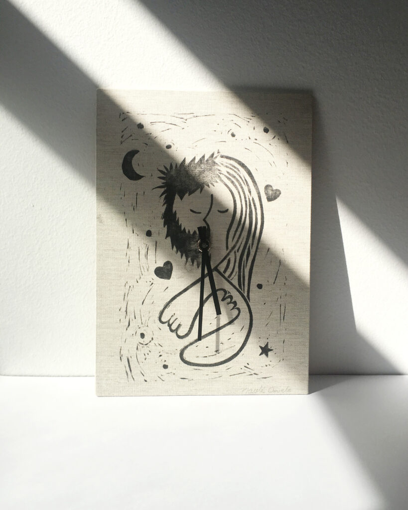 Diseño e ilustración de reloj de pared hecho a mano