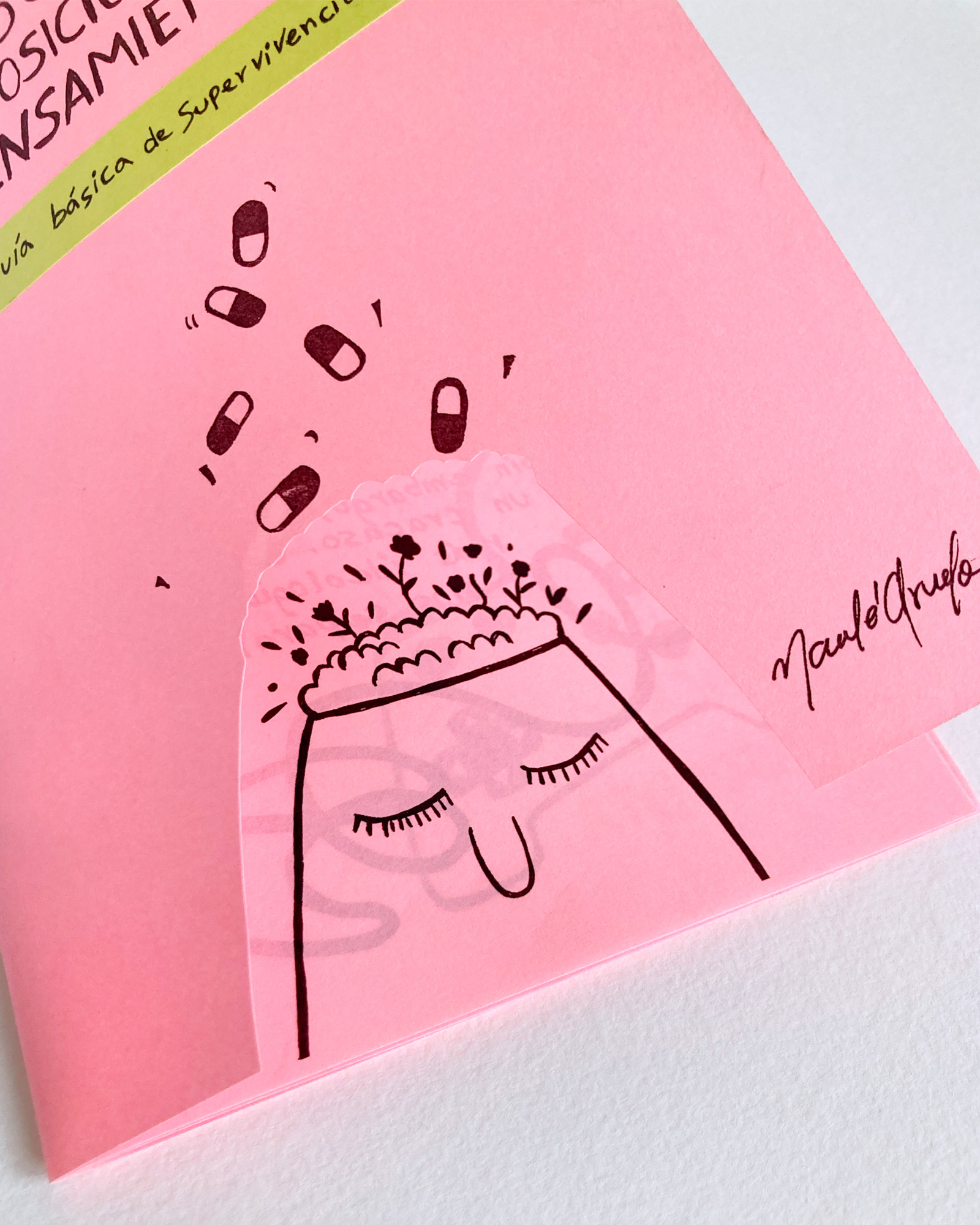 Fanzine sobre el pensamiento crítico. Vista detalle de la portada.