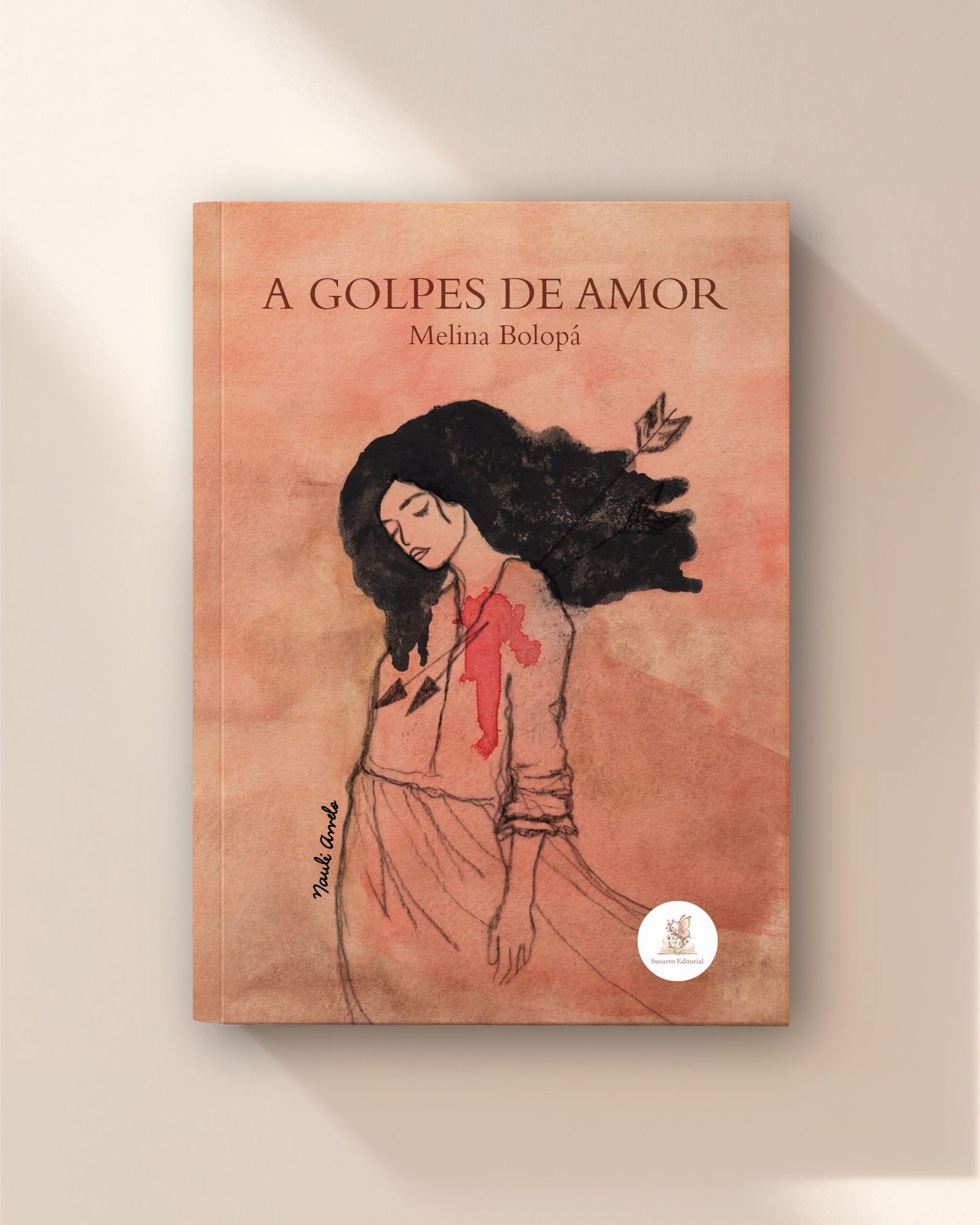 Ilustración de portada para libro de relatos y poemas. Autora: Melina Bolopá.