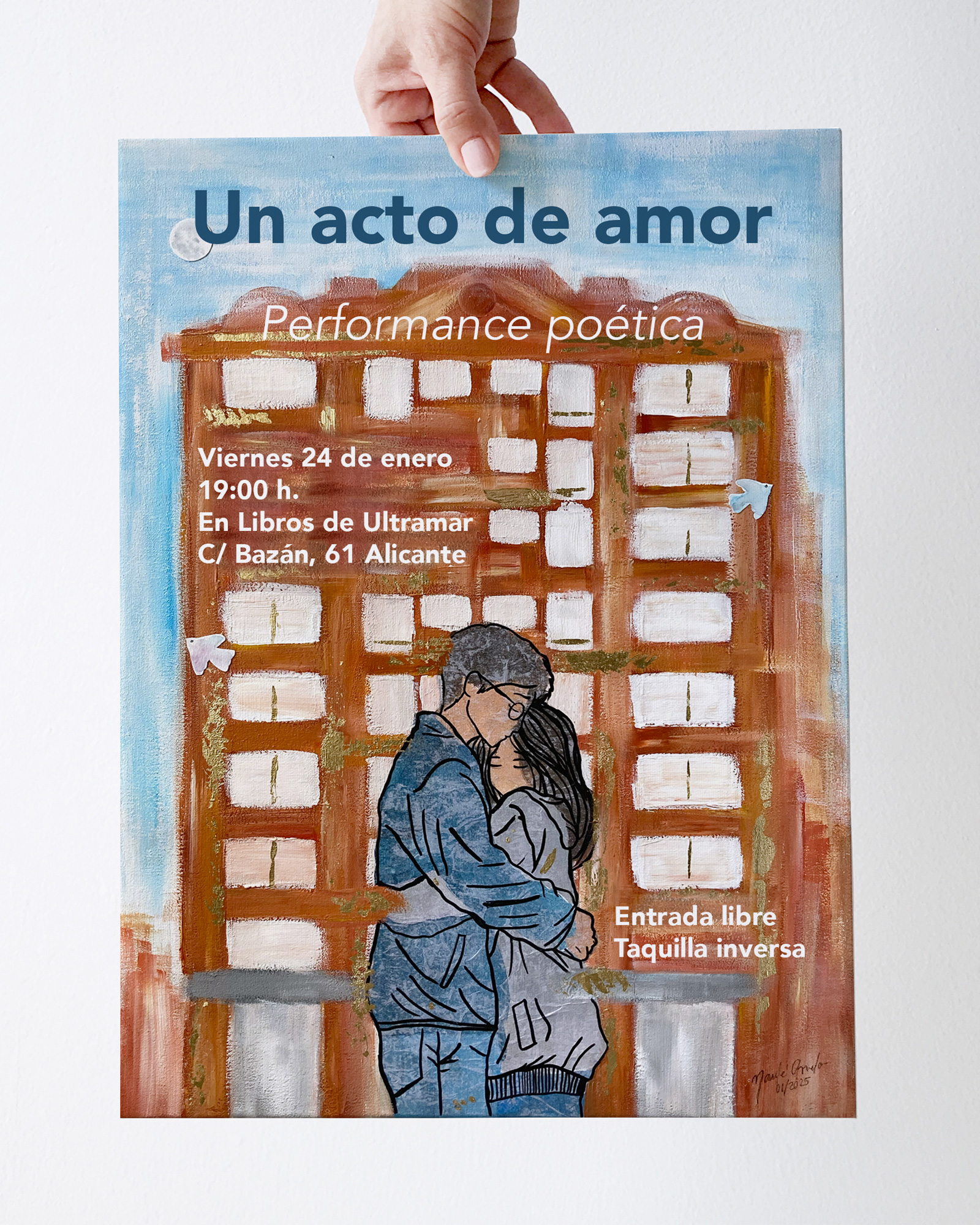 Cartel anunciador de performance.