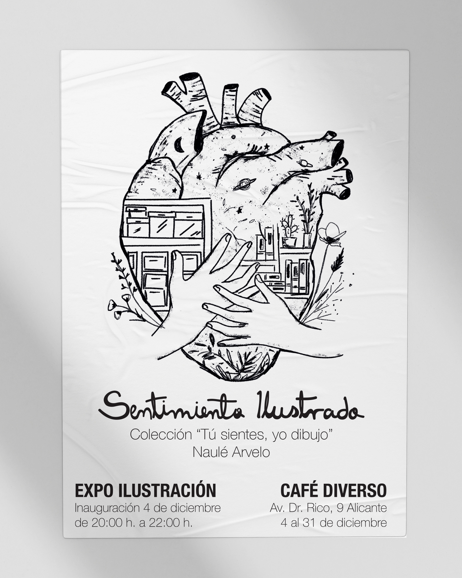 Cartel de exposición de ilustración en Alicante